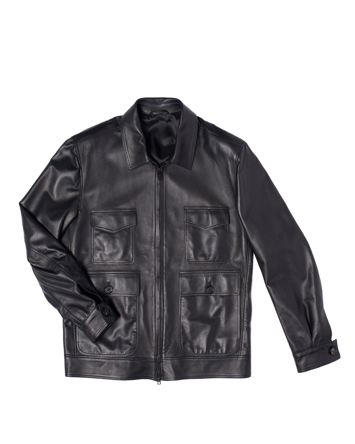 Nappa leather Blouson jacket - Black