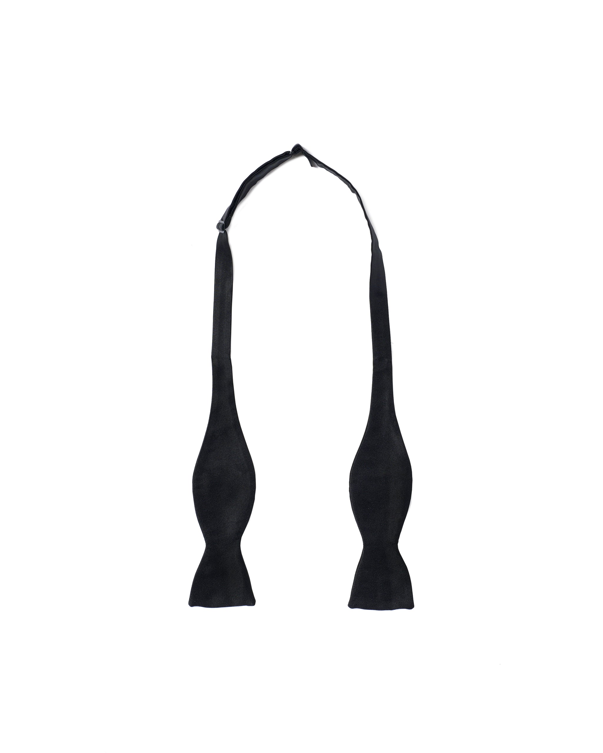 Self-tie bowtie satin - Black - Silk