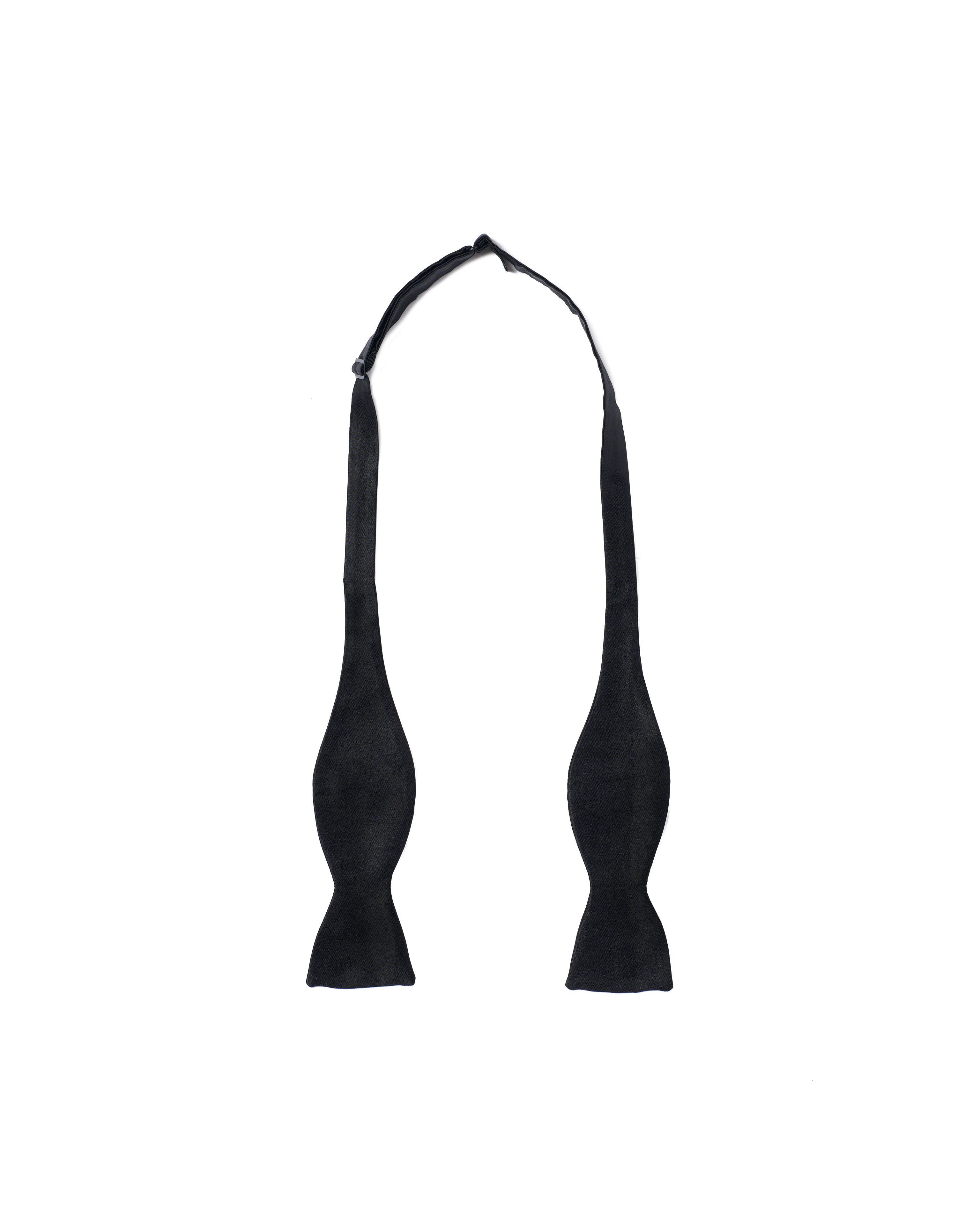 Self-tie bowtie satin - Black - Silk