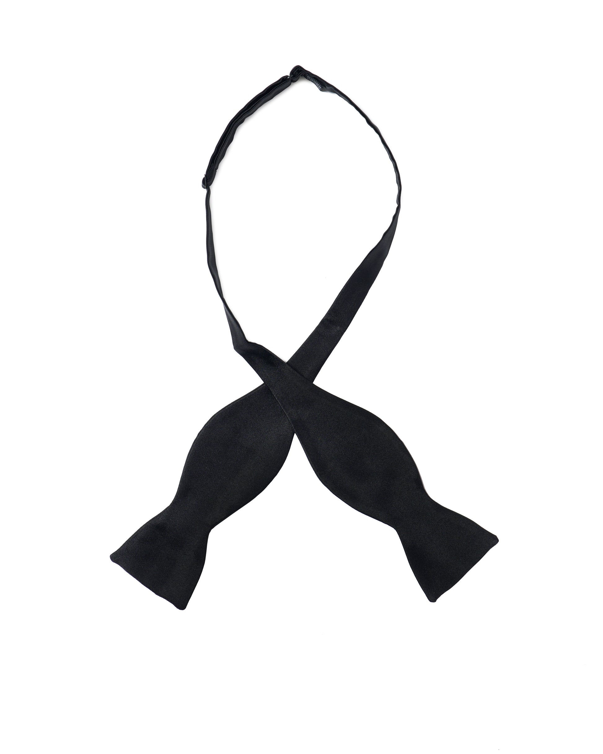 Self-tie bowtie satin - Black - Silk