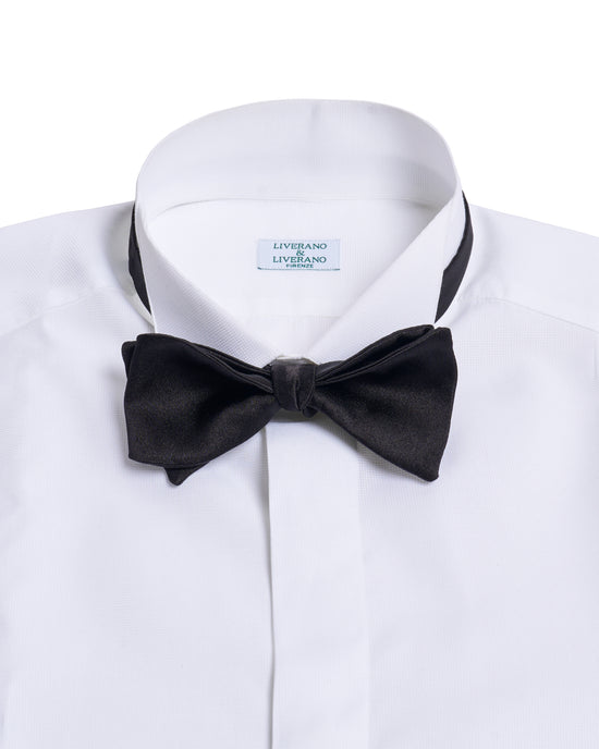 Self-tie bowtie satin - Black - Silk