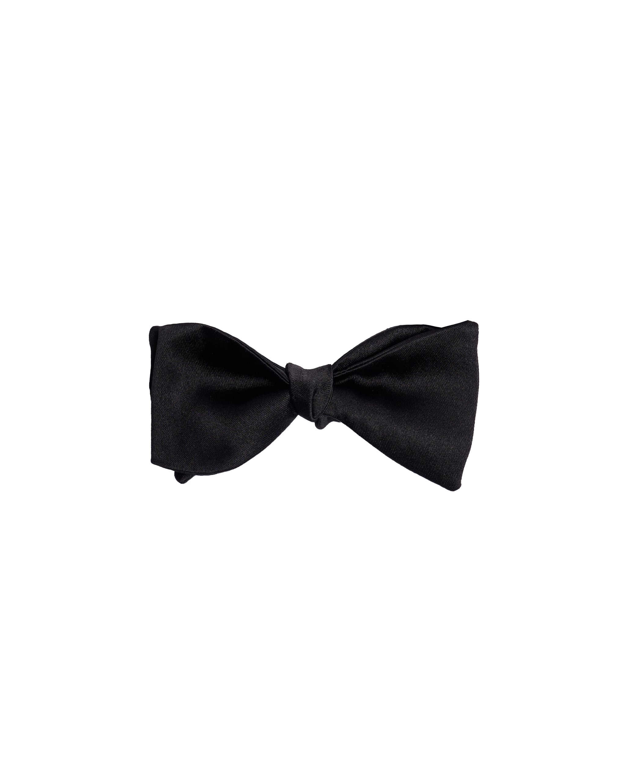 Self-tie bowtie satin - Black - Silk