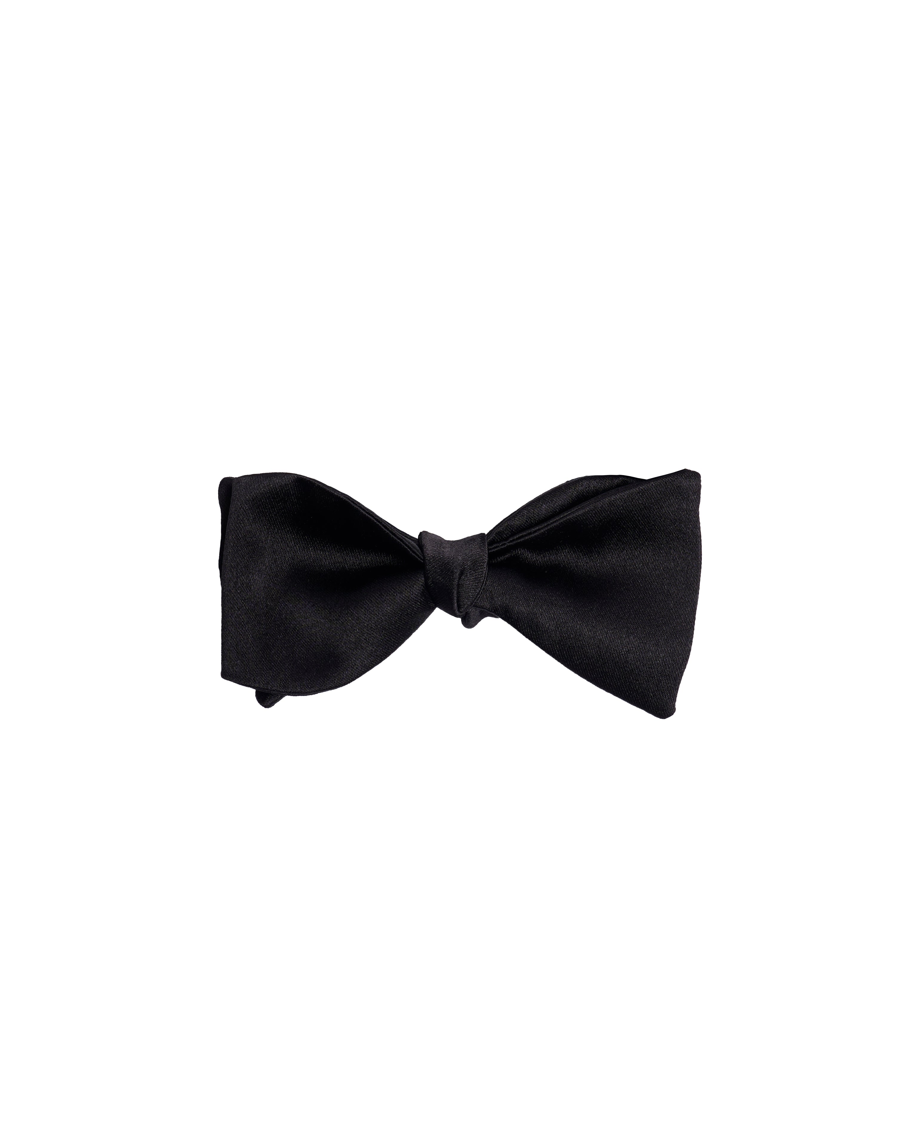 Self-tie bowtie satin - Black - Silk