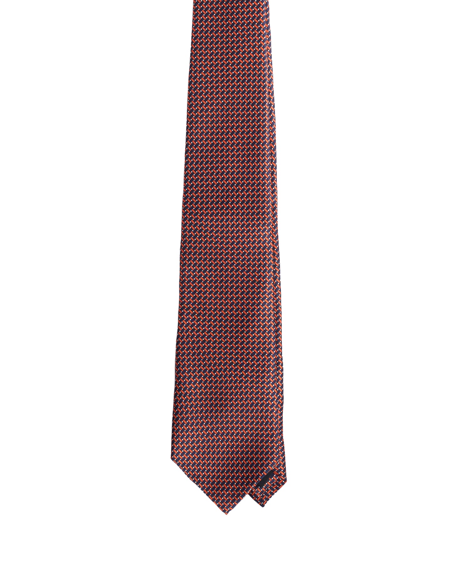 Printed Tie - 3 Fold - Orange and black interlock