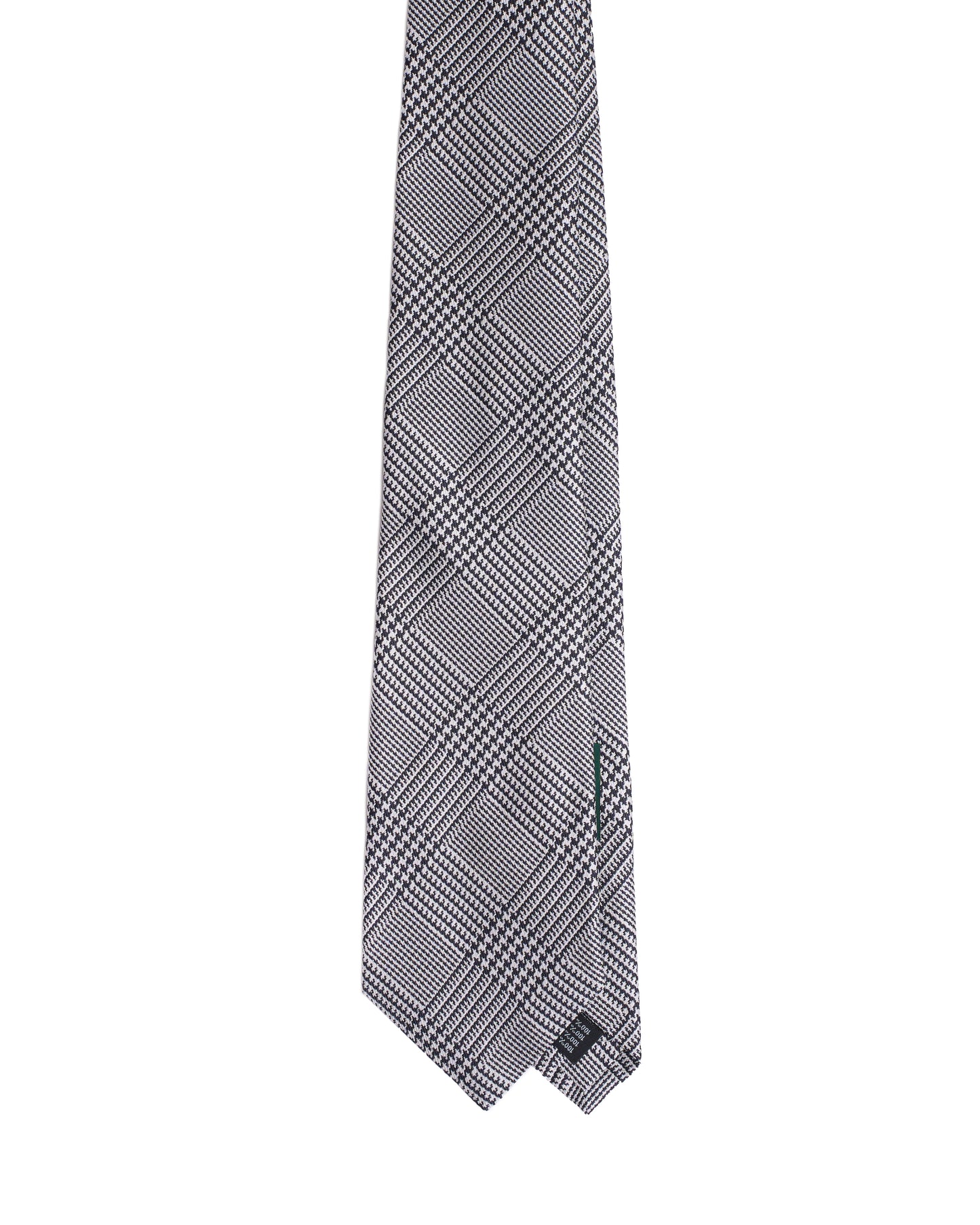 Printed Tie - 3 Fold - Navy and white glen plaid
