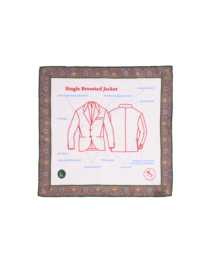 Pocket square - Silk -  Jacket with purple border