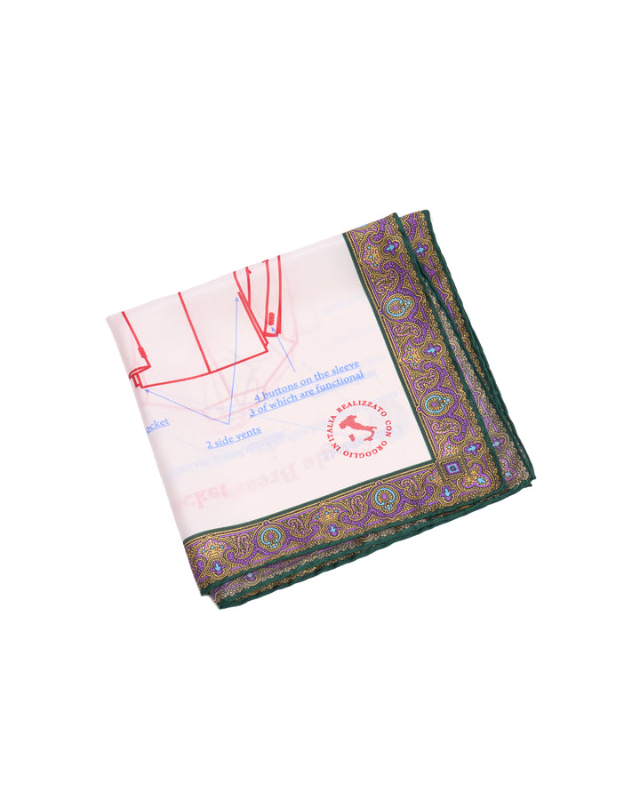 Pocket square - Silk -  Jacket with purple border