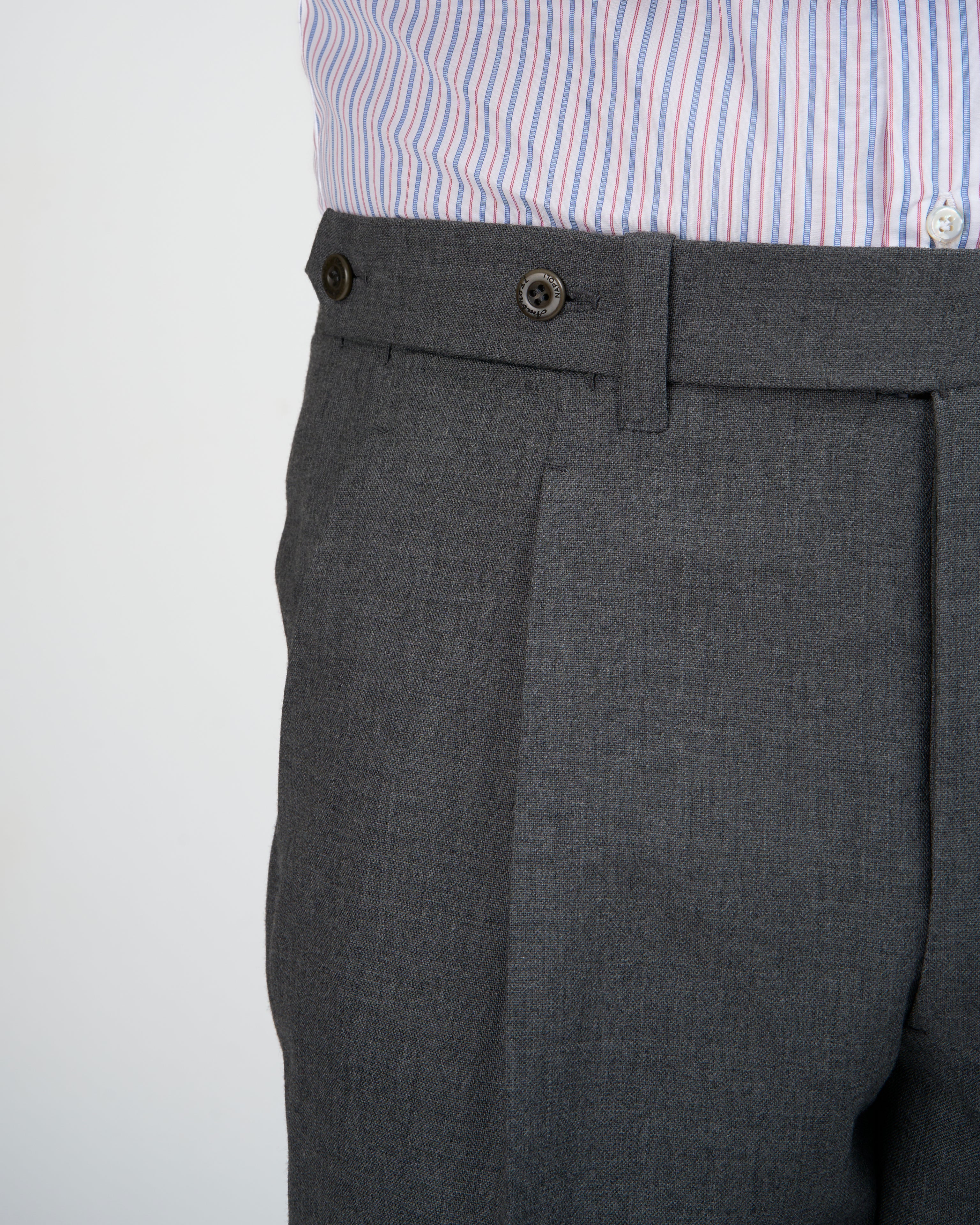 High twist wool trousers - Single pleat - Medium grey