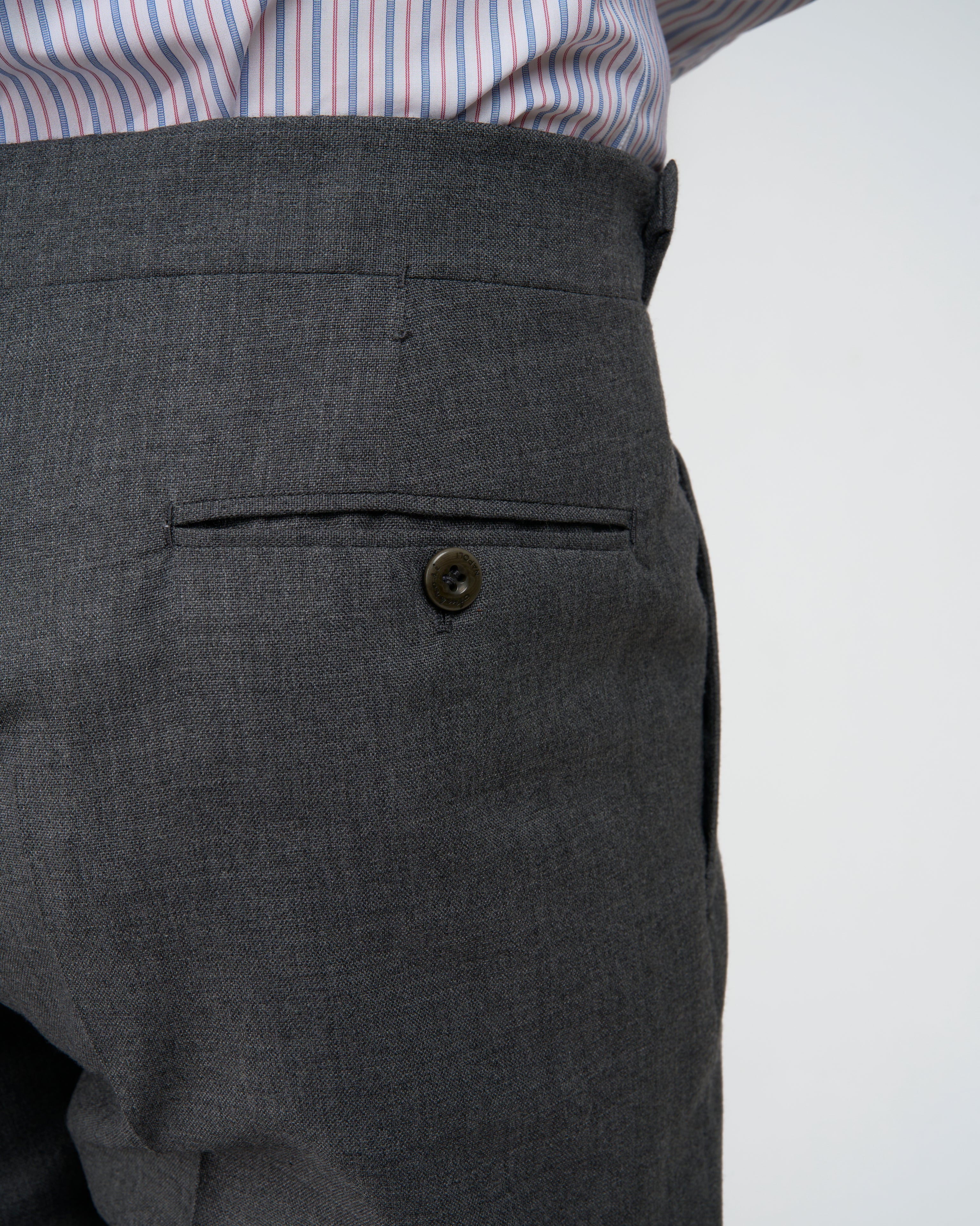 High twist wool trousers - Single pleat - Medium grey