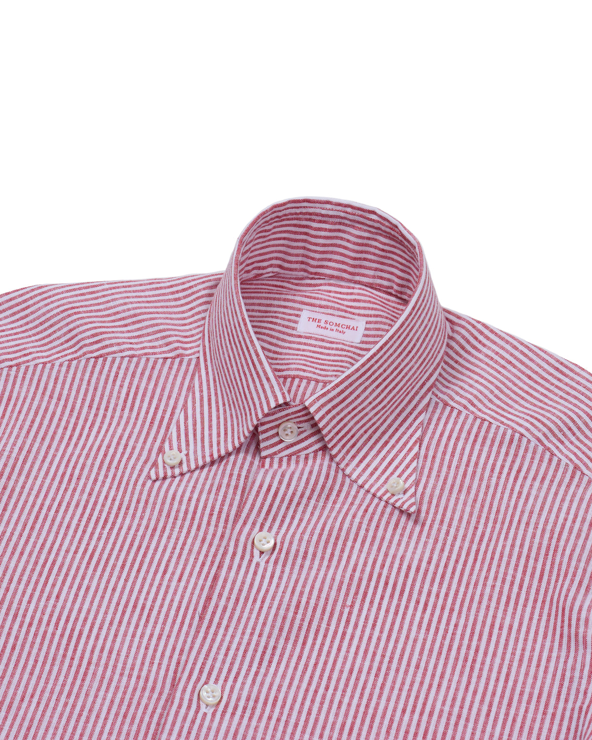 Button down shirt - Red stripe linen