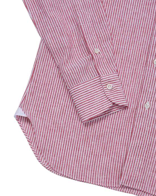 Button down shirt - Red stripe linen