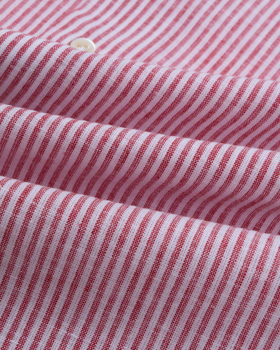 Button down shirt - Red stripe linen