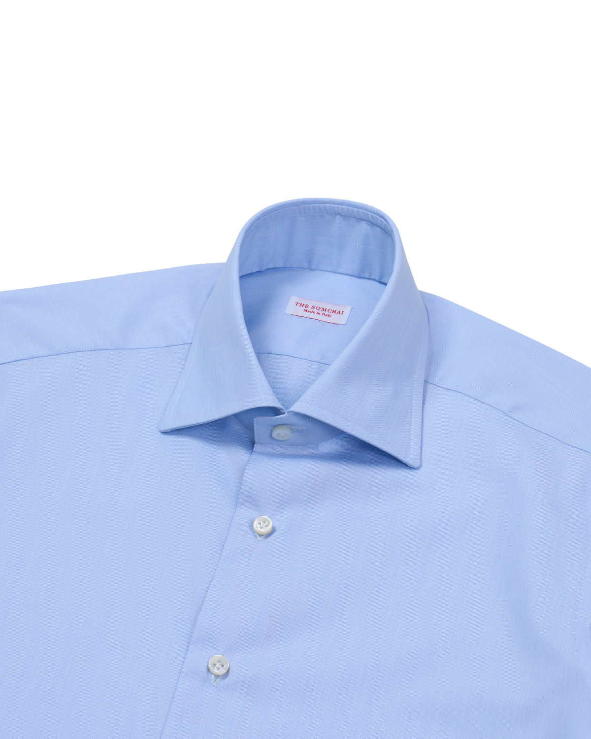 Spread collar shirt - Light blue poplin