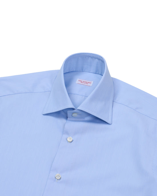 Spread collar shirt - Light blue poplin