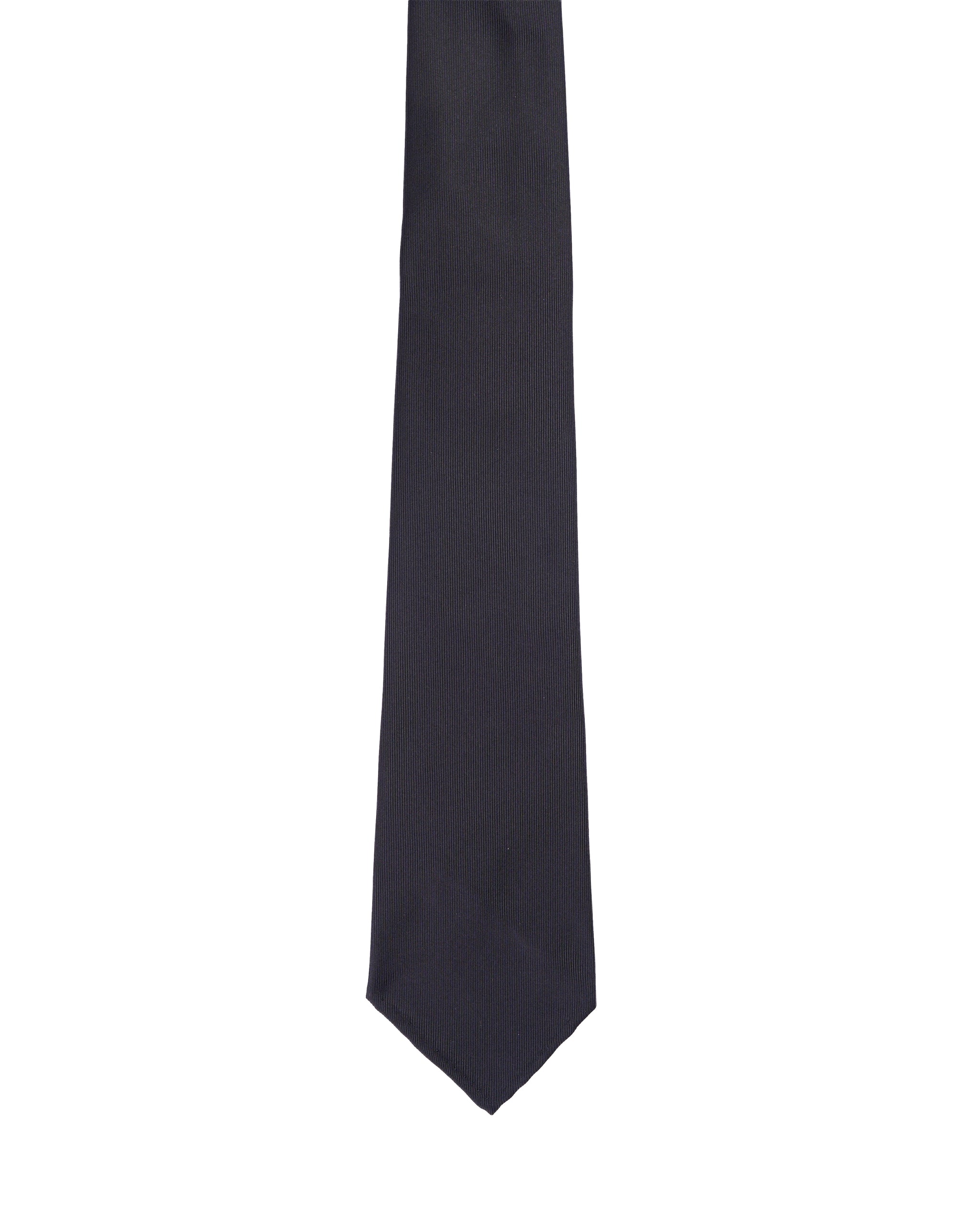 Jacquard tie - 7 Fold - Fine black twill