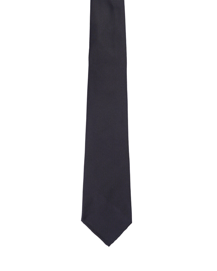 Jacquard tie - 7 Fold - Fine black twill