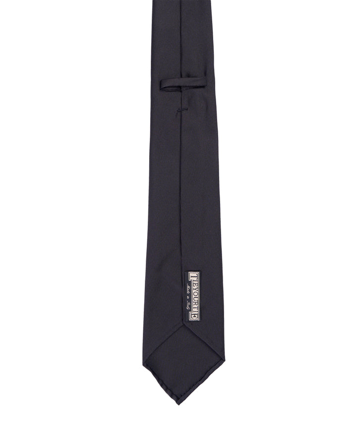 Jacquard tie - 7 Fold - Fine black twill