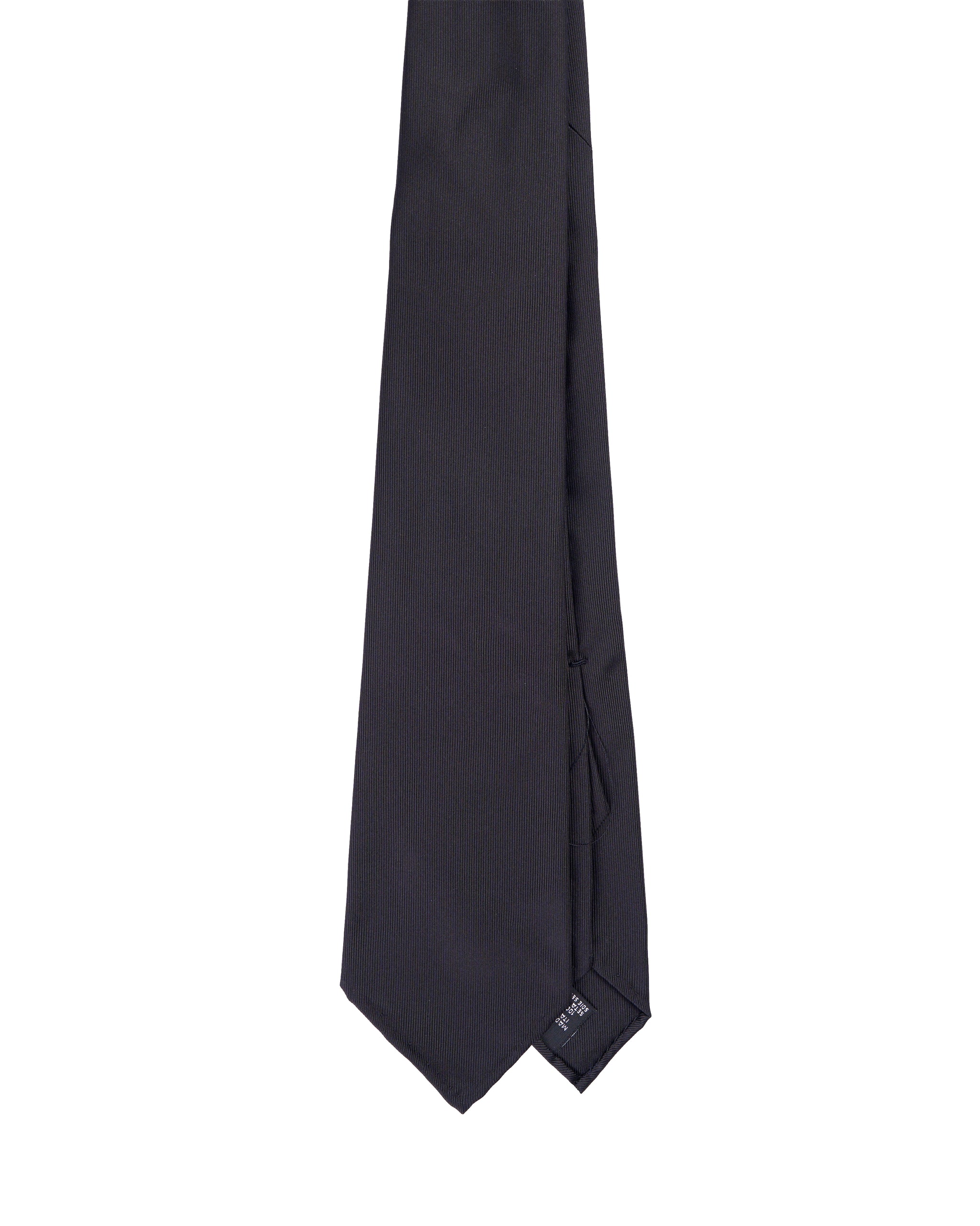 Jacquard tie - 7 Fold - Fine black twill