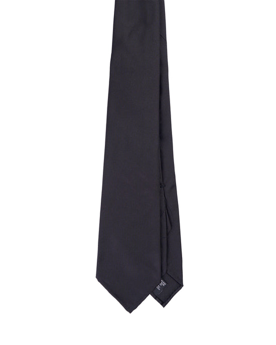 Jacquard tie - 7 Fold - Fine black twill