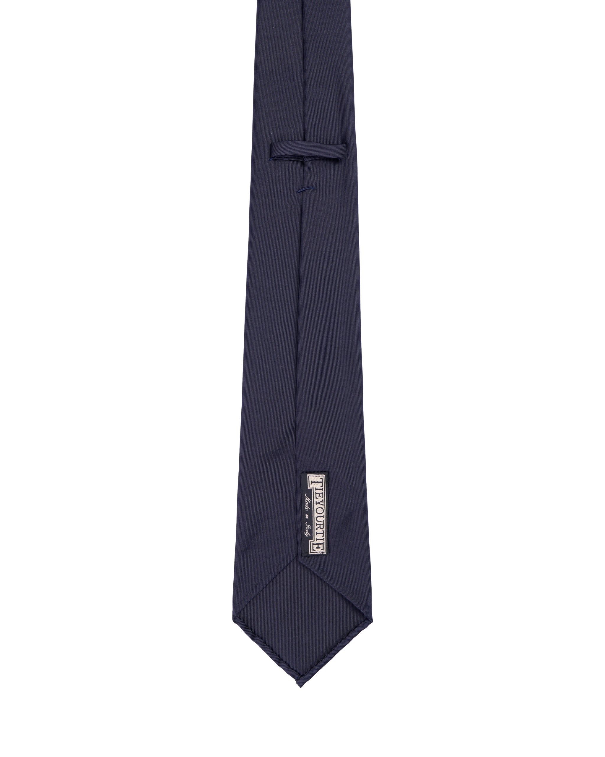 Jacquard tie - 7 Fold - Fine navy blue twill