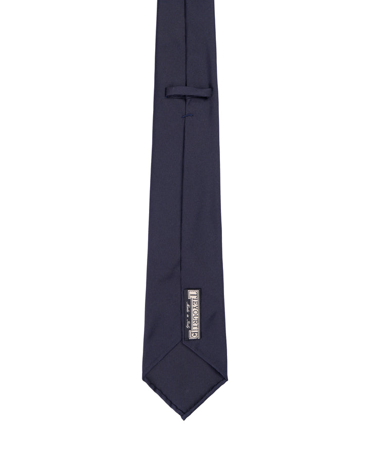 Jacquard tie - 7 Fold - Fine navy blue twill