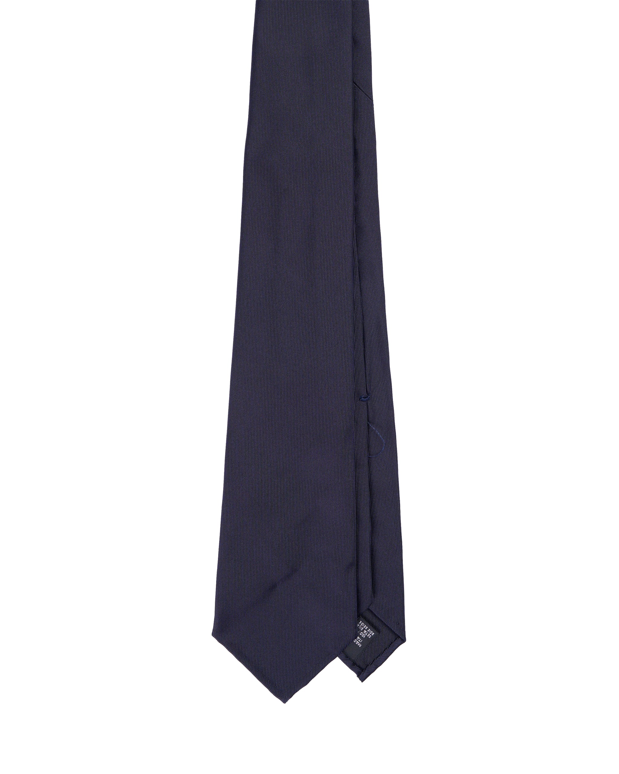 Jacquard tie - 7 Fold - Fine navy blue twill