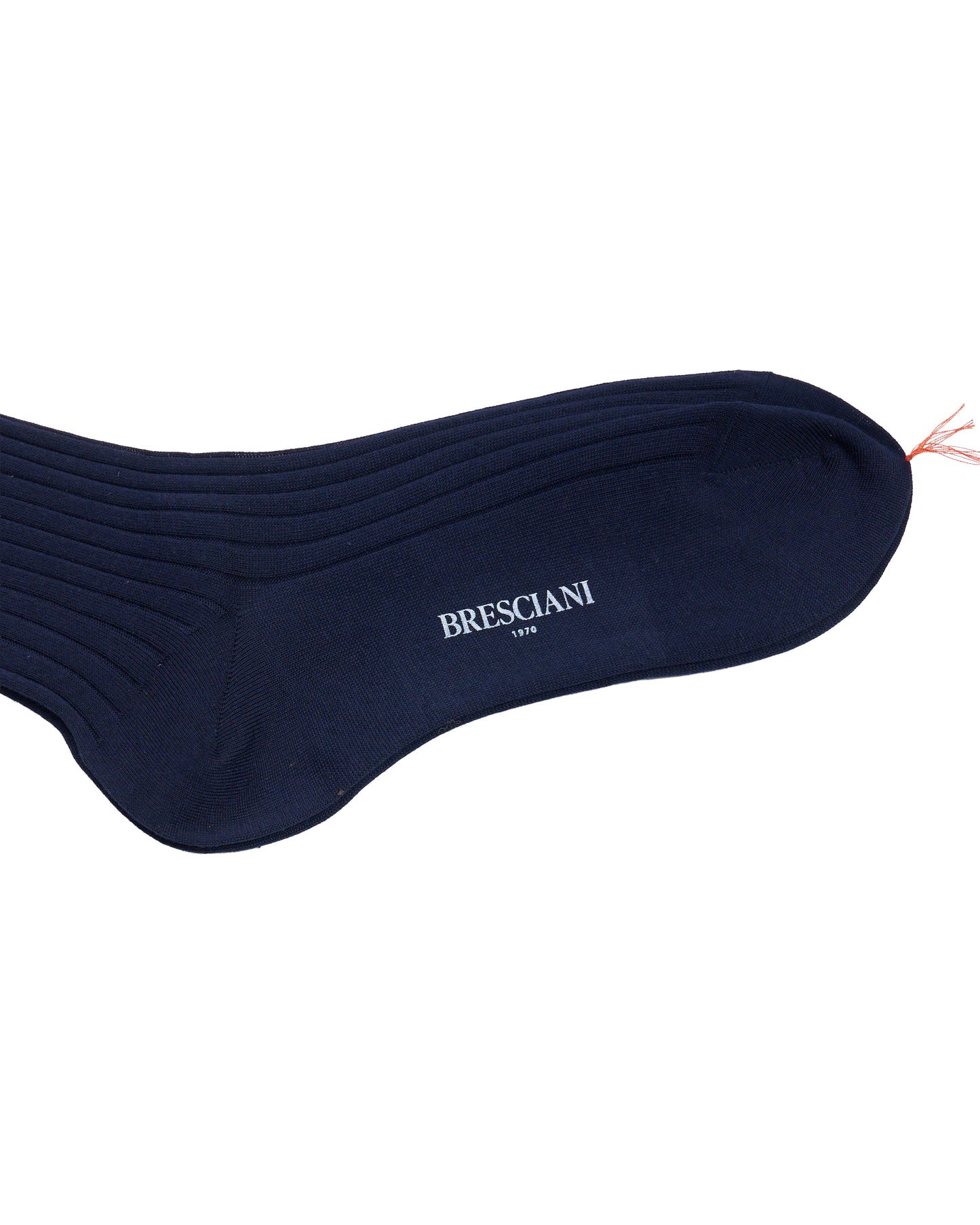 Calf length socks - ribbed organic cotton - Blu