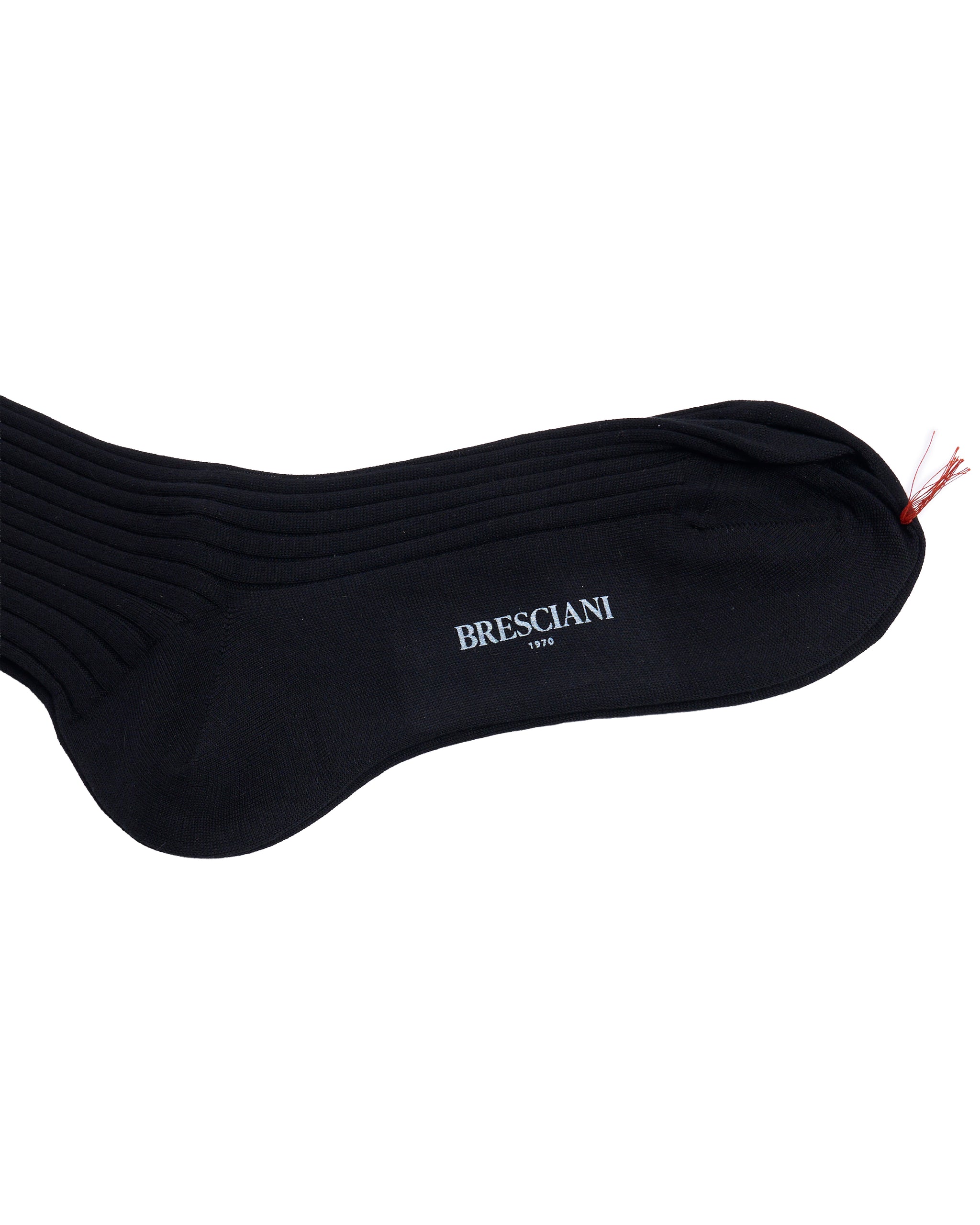 Calf length socks - ribbed organic cotton - Nero