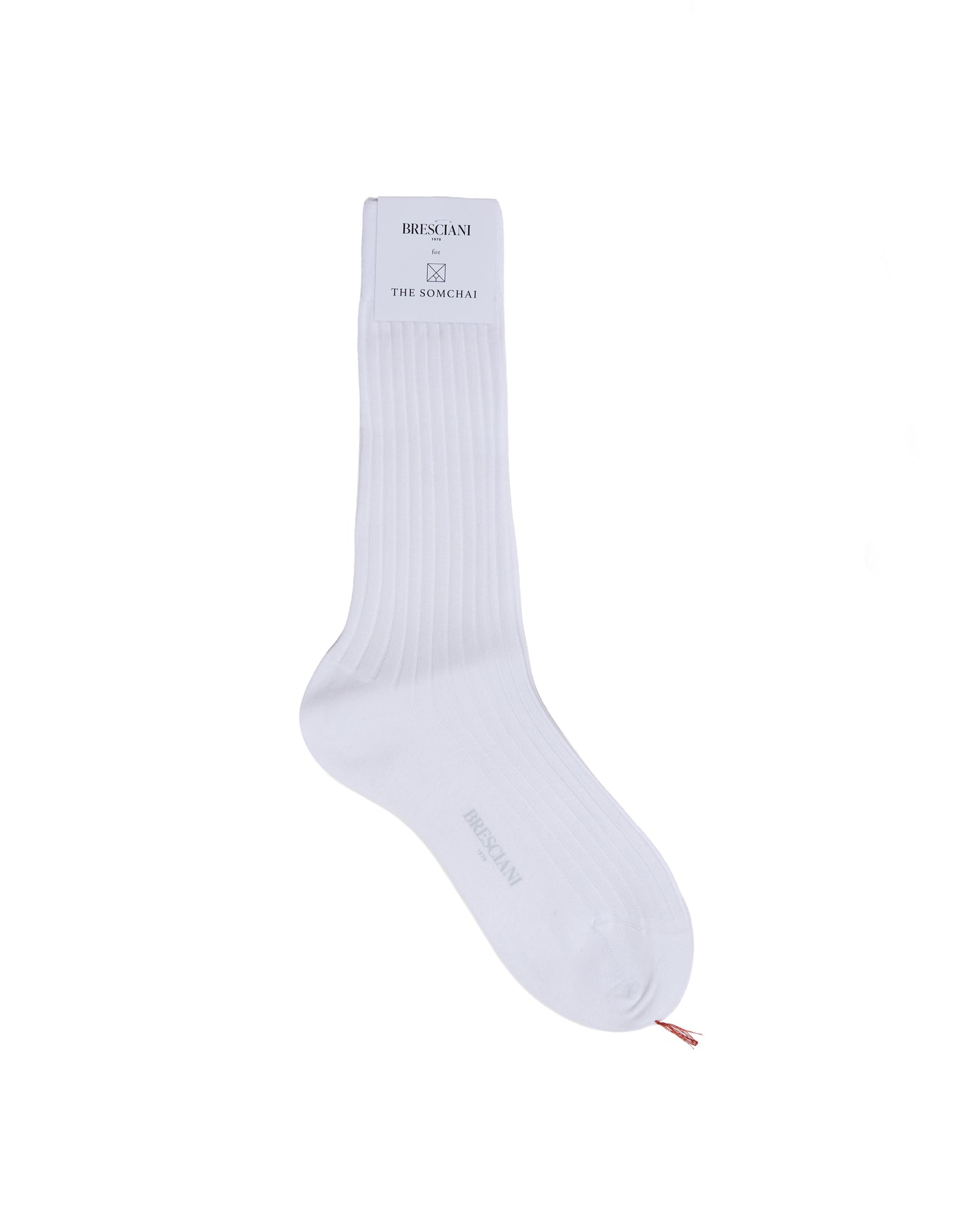 Calf length socks - ribbed organic cotton - White
