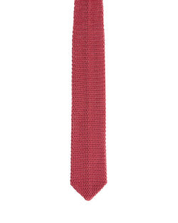 Tie - Knitted silk - Plain pink