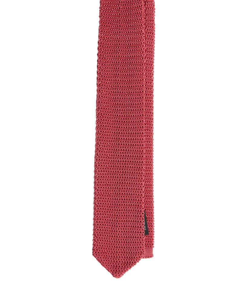 Tie - Knitted silk - Plain pink