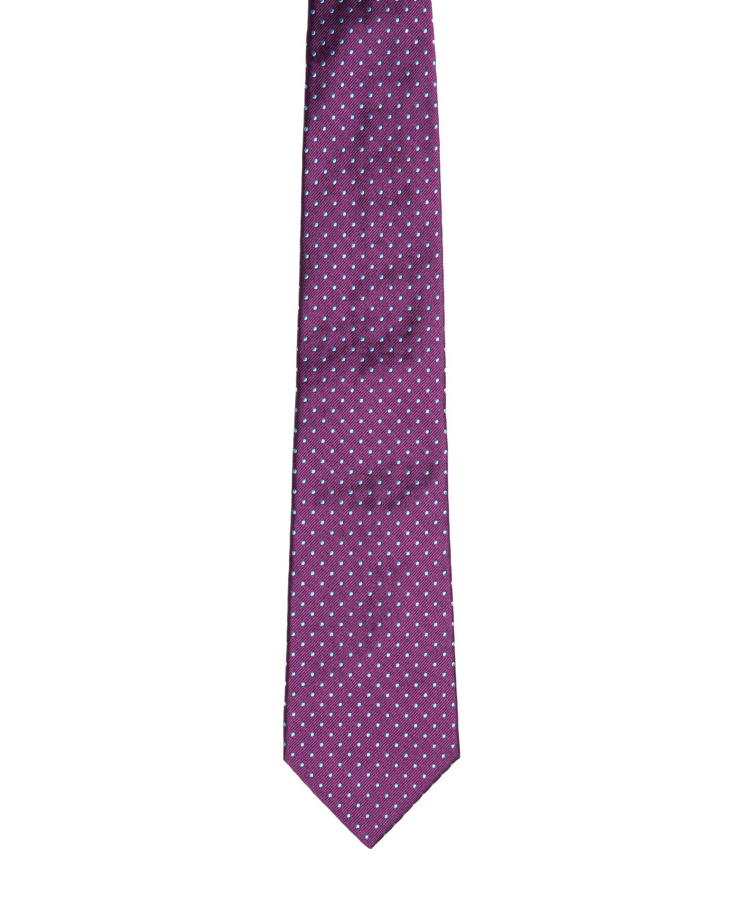 Jacquard tie - 3 Fold - Purple with micro light blue dots