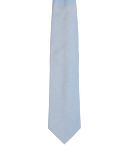 Tie - 4 Folded - Wool - Sky blue plain waive