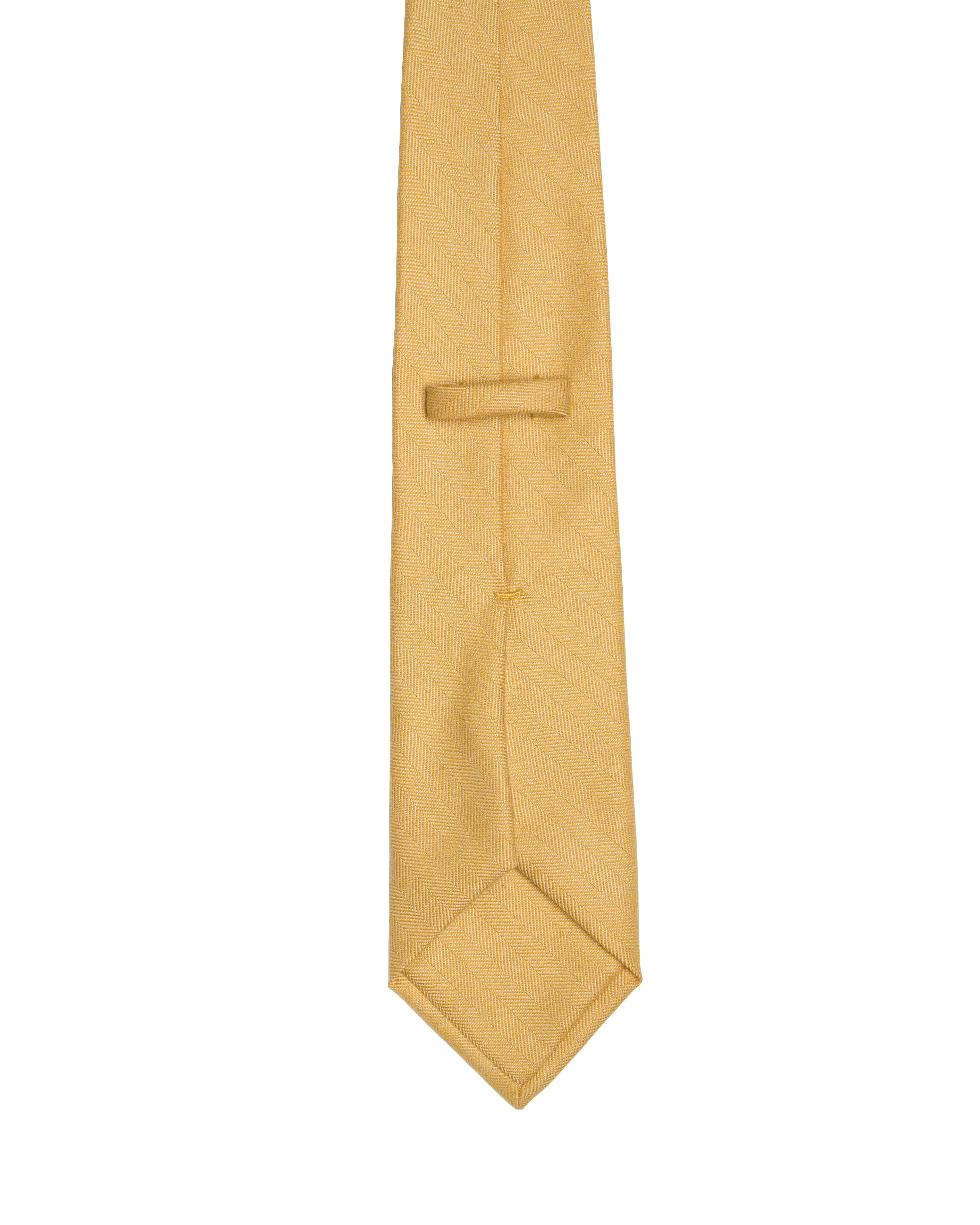 Jacquard tie - 3 Fold - Gold diagonal herringbone