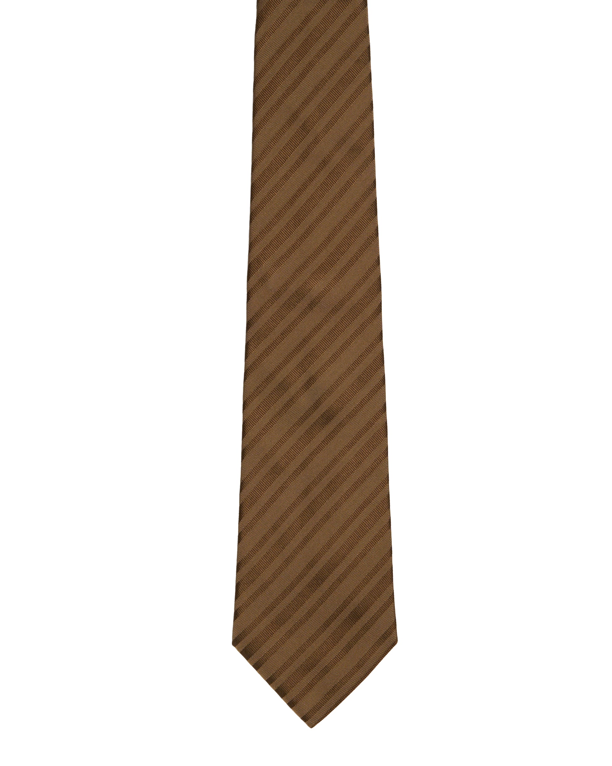 Jacquard tie - 3 Fold - Brown stripe