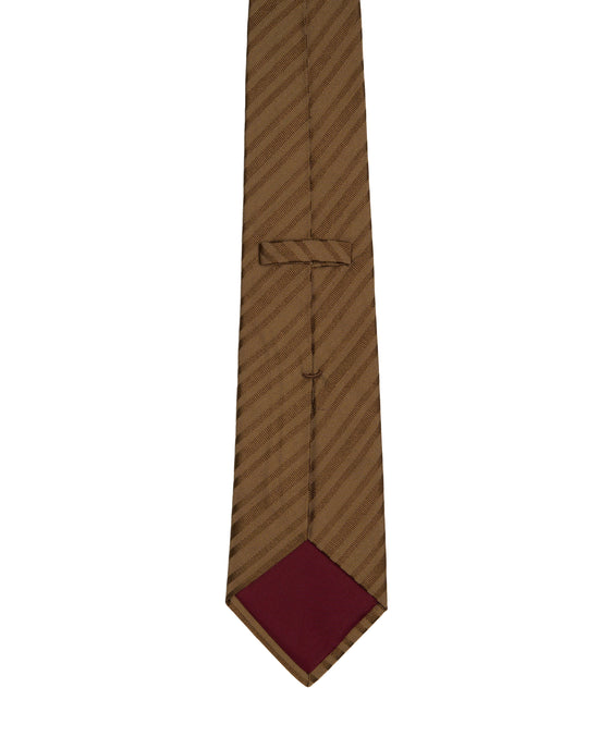 Jacquard tie - 3 Fold - Brown stripe