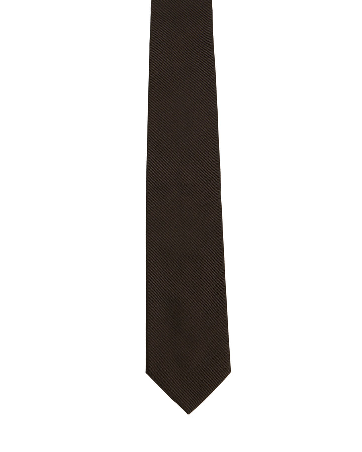 Jacquard tie - 3 Fold - Brown plain waive