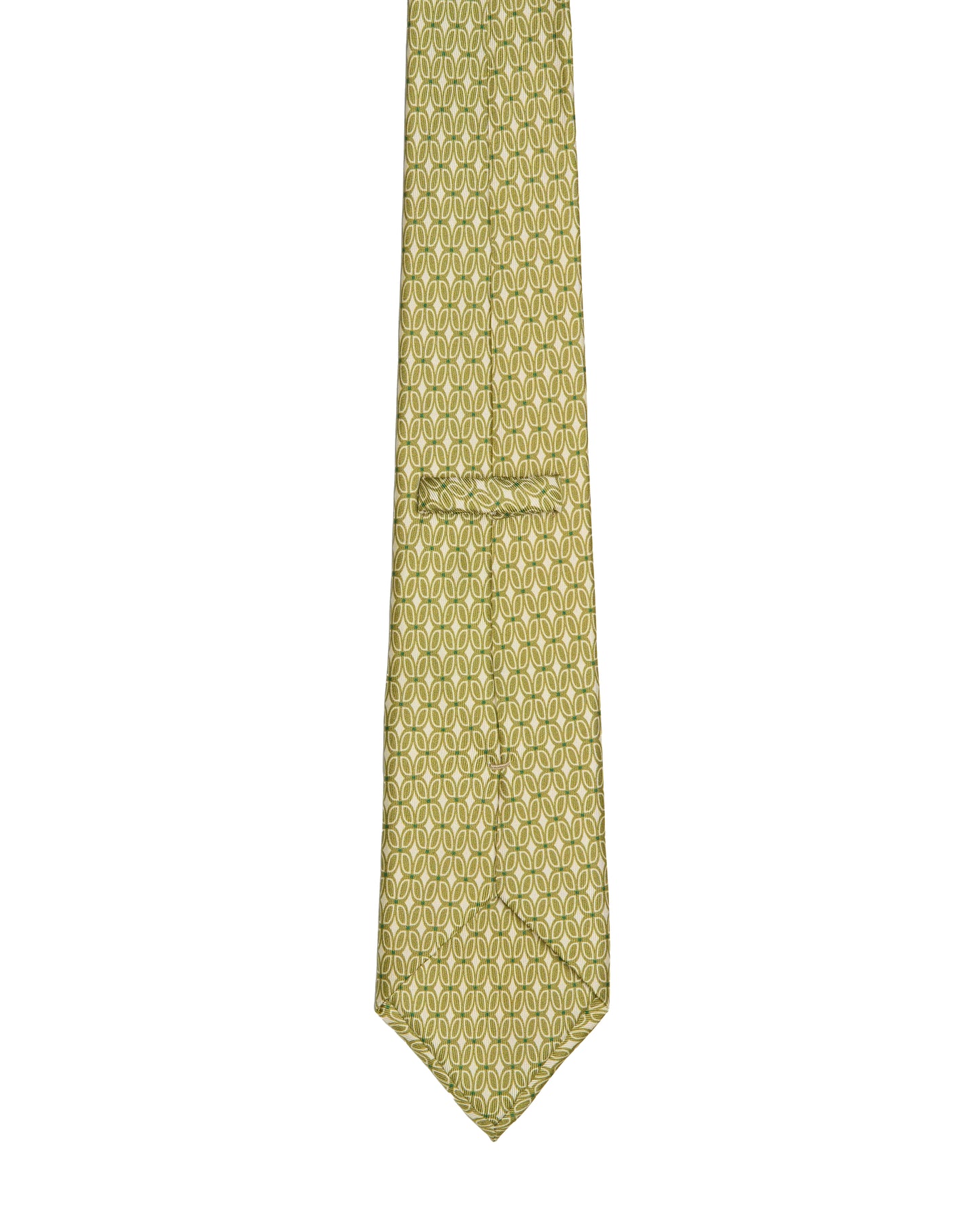 Printed tie - 3 Fold - Green with retro pattern