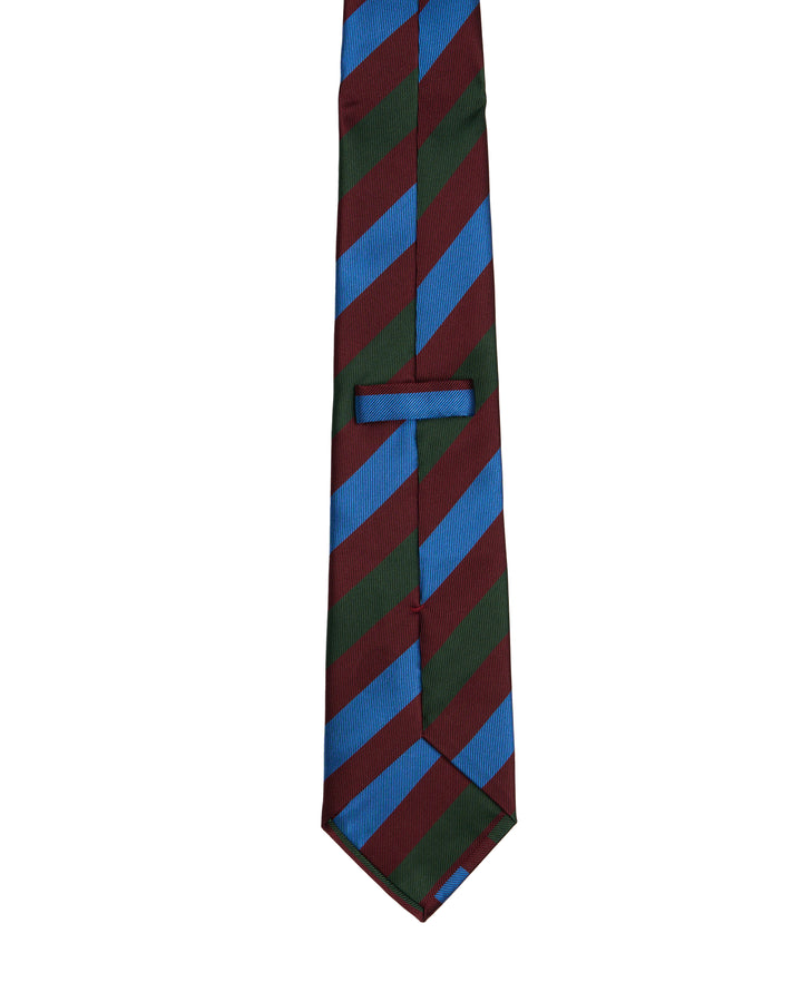 Printed tie - 3 Fold - Regimental burgundy, green and blue