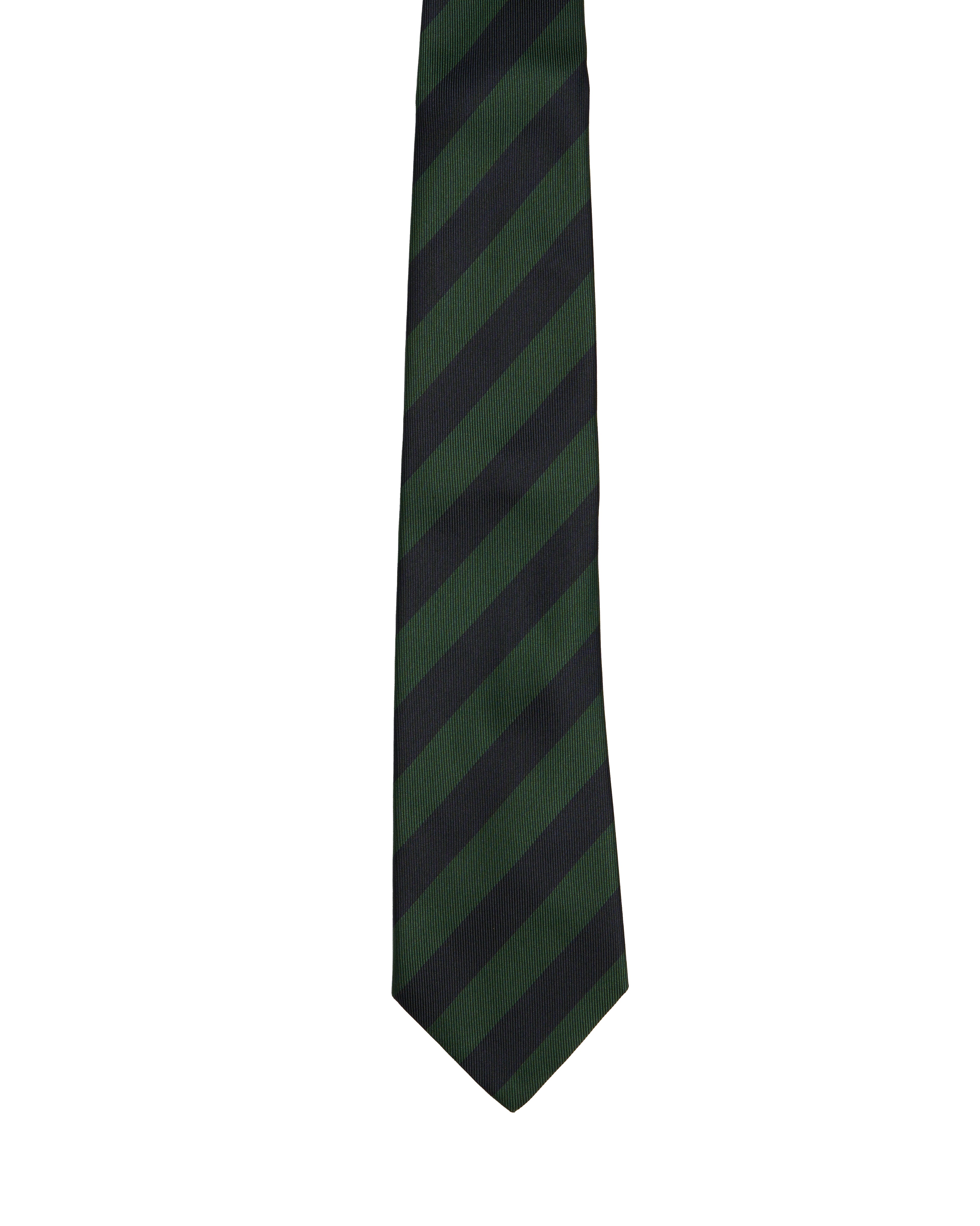 Printed tie - 3 Fold - Regimental green and black