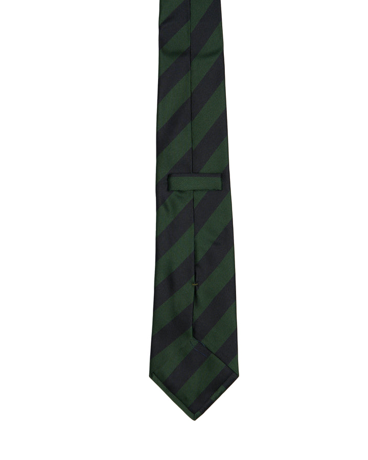 Printed tie - 3 Fold - Regimental green and black