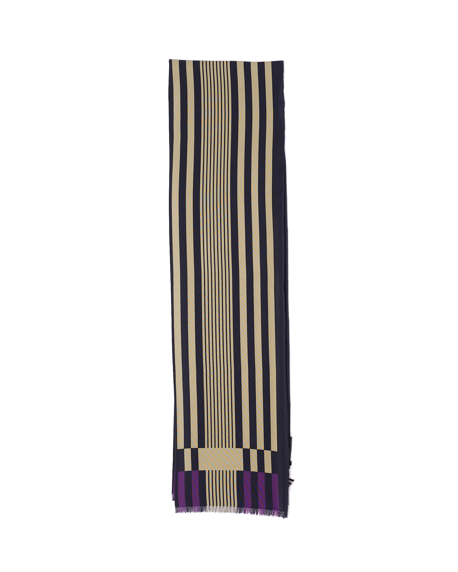 Scarf - Rectangle - Black, amber and purple stripe