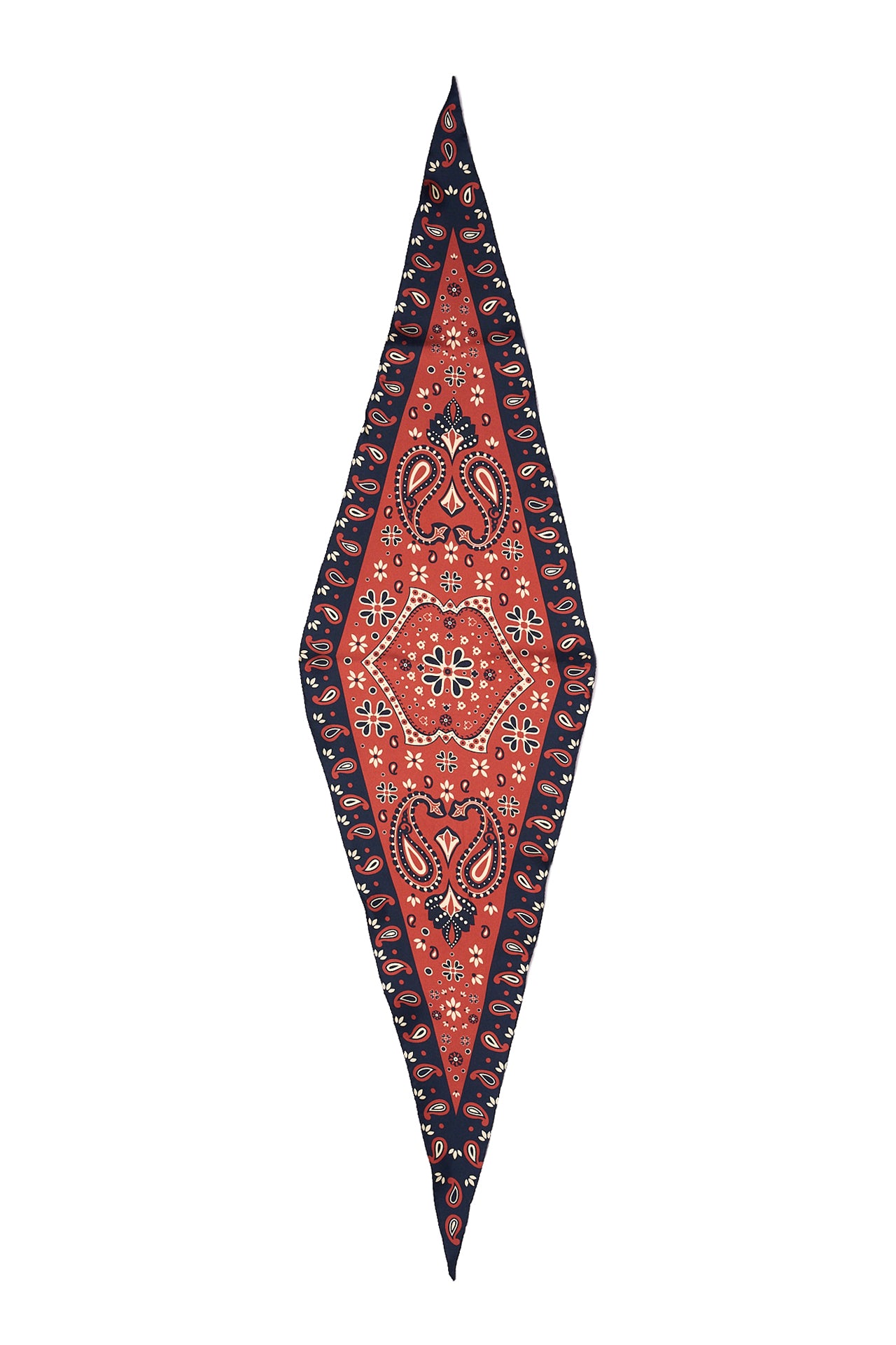 Scarf - Triangle - Red with off-white and navy blue border