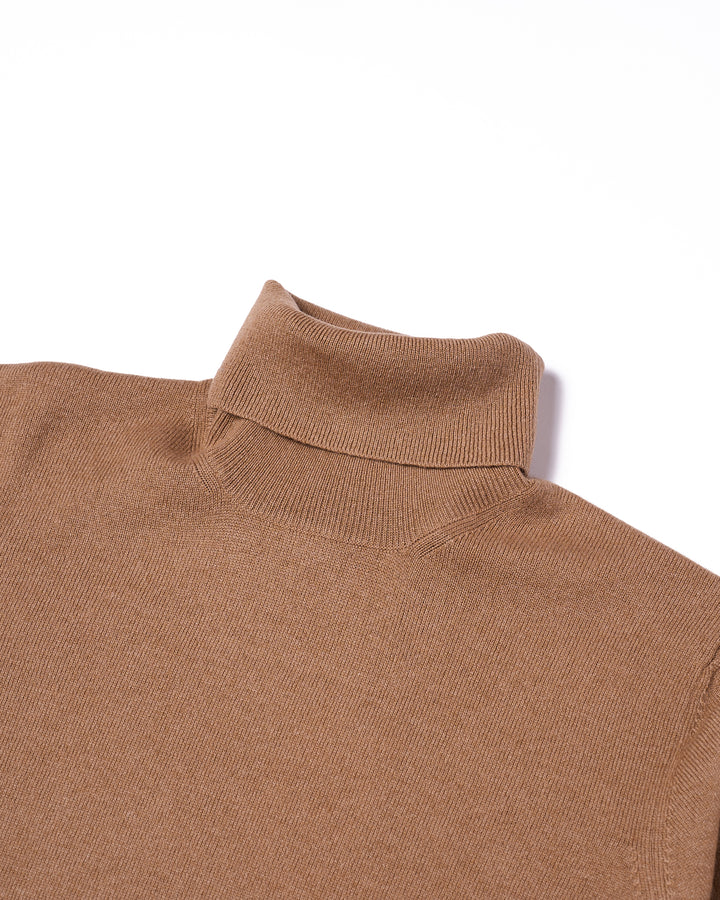 Roll neck wool cashmere Sweater - Taupe