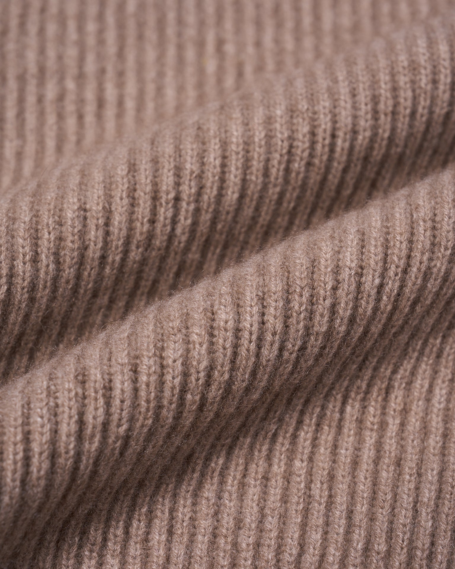 Crew neck ribbed cashmere Sweater - Taupe