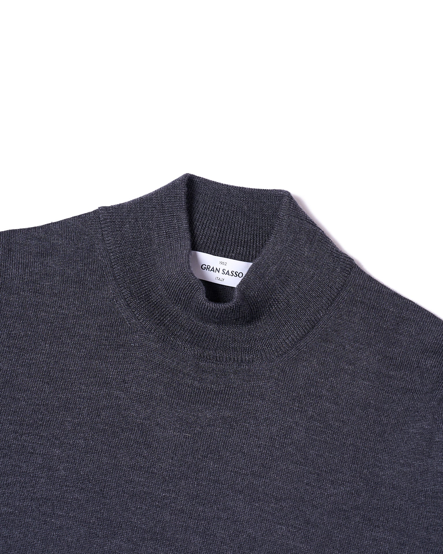 Mock neck extrafine merino wool Sweater - Grey