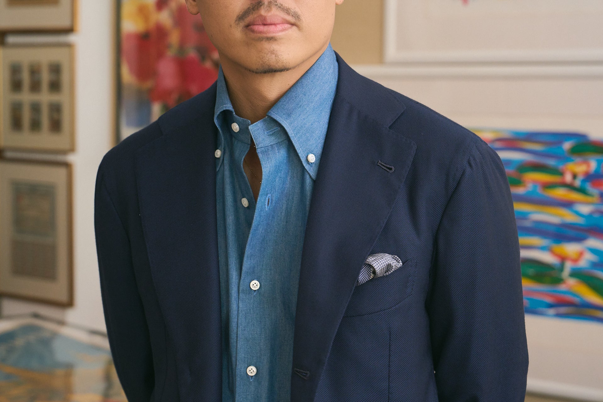 Button down shirt - Medium blue denim