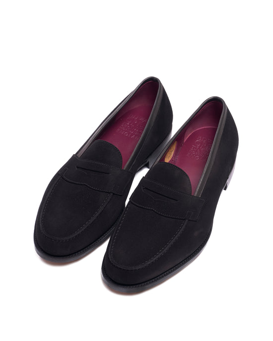 Duke - Black suede calf skin loafer