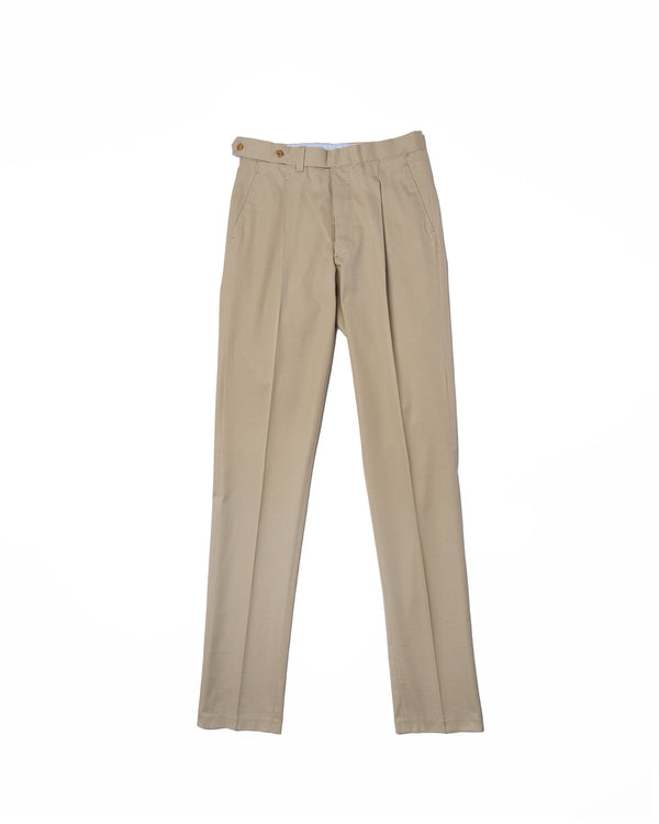 Light weight cotton - Single pleat trousers - Beige