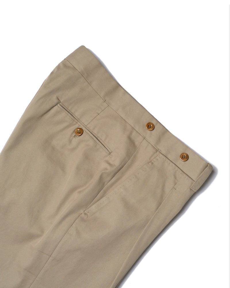 Light weight cotton - Single pleat trousers - Beige